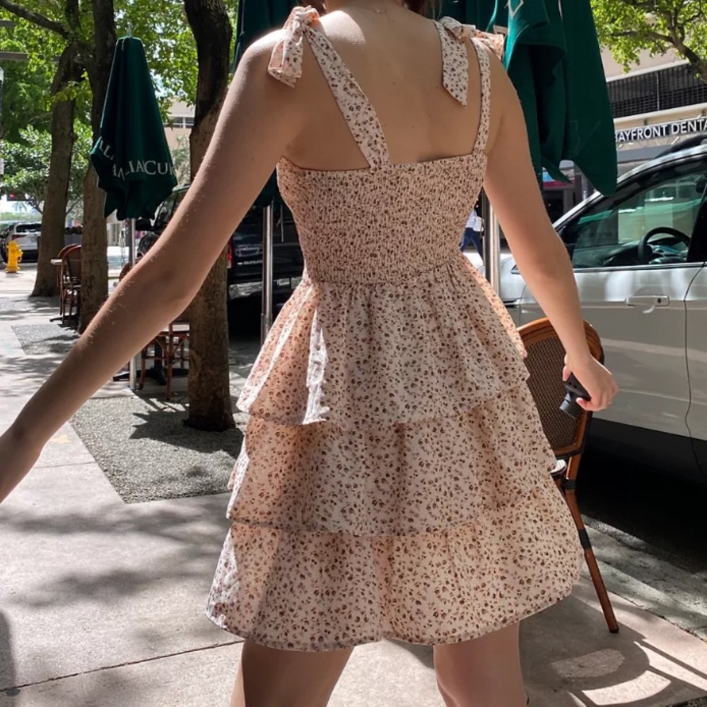 Urban Outfitters | Katie Smocked Tie-Shoulder Mini Dress